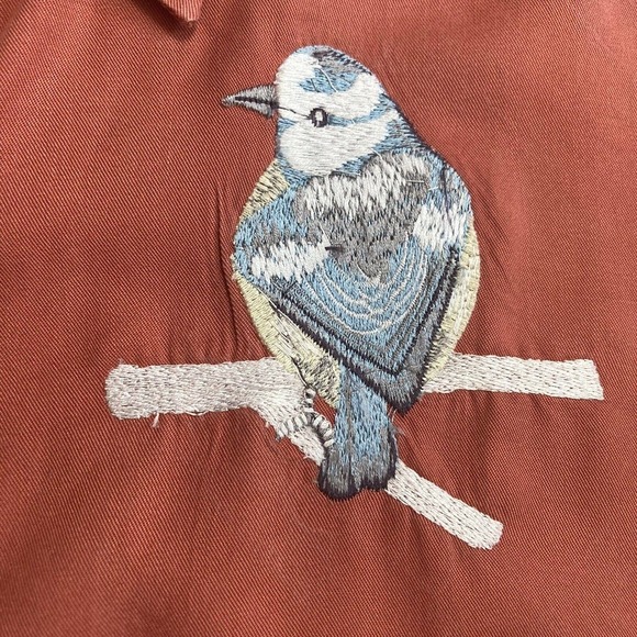 Parory Dress Womens Size 14 Button Front Collared Embroidered‎ Long Sleeve Pink - Picture 2 of 14